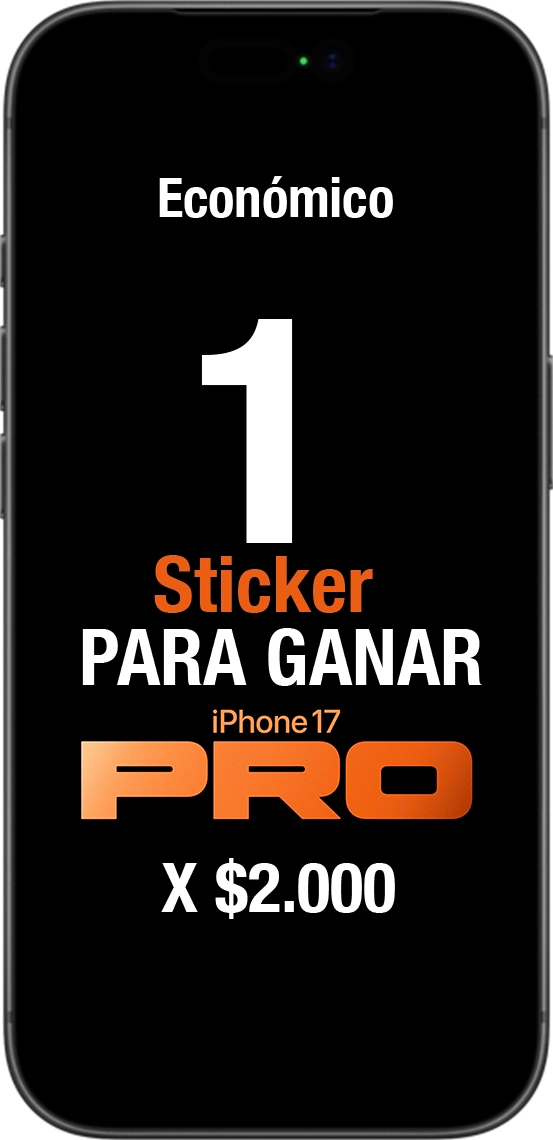 1 Sticker para ganar el Iphone 17 Pro Max